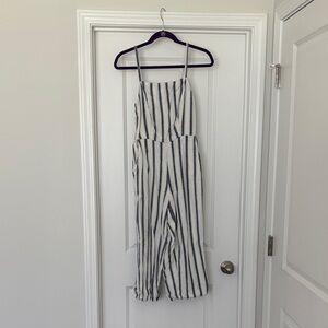Old Navy Blue and White Jumpsuit with Pockets